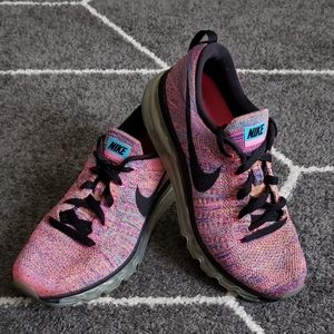 Nike Flyknit Max Pink/Purple/Orange/Blue Size 7.5